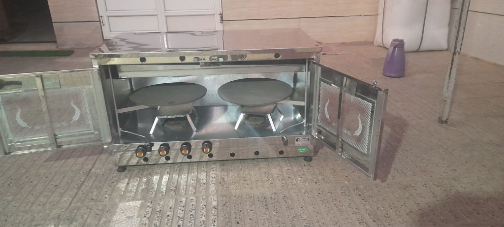 تنور گازی افقی دو چدن دو سینی گنبدصنعت